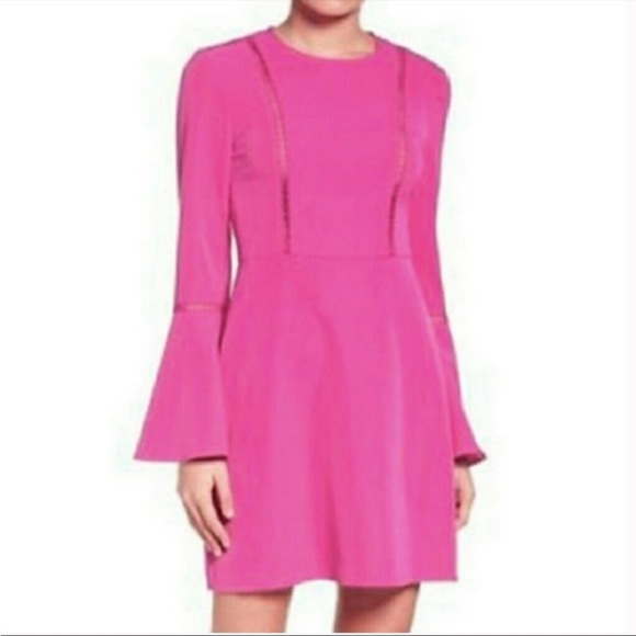 Charles Henry Bell Sleeve Mini Dress in Pink Size Medium - Picture 6 of 6